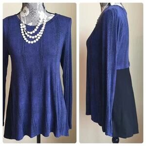 Apt 9 high-low business casual purple/black colorblock tunic top size XS